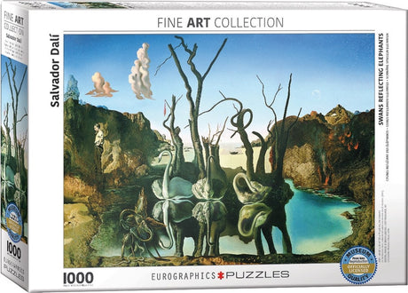 Eurographics – Schwäne spiegeln sich als Elefanten [Les Cygnes qui se reflètent en éléphants] – Salvador Dali – 1000 Teile 68 x 48 cm (B x H) – Kunstpuzzle