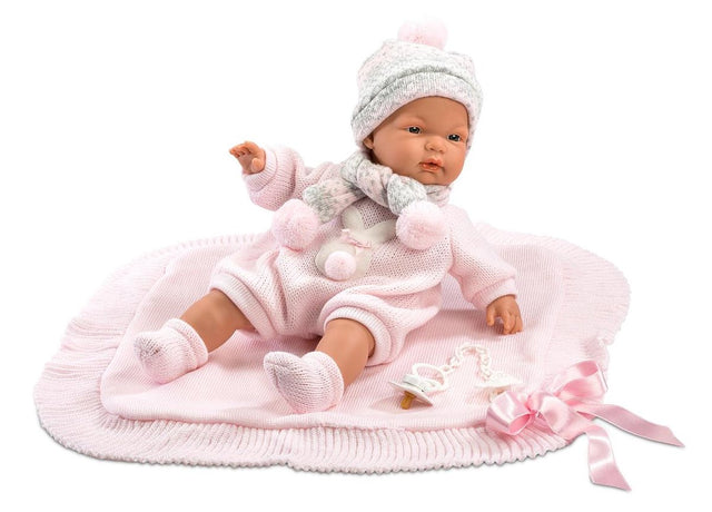 Llorens babypop joelle roze met geluid en speen 38 cm