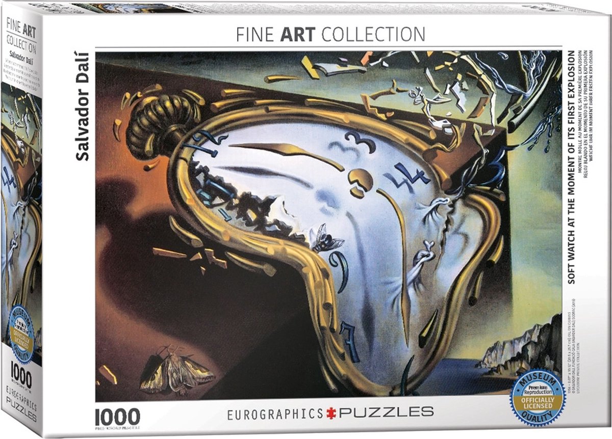 Eurographics - zachte klok op het moment van zijn eerste explosie [montre molle au moment de sa première explosion] - salvador dali - 1000 stukjes 68×48cm (b×h) - fine art legpuzzel