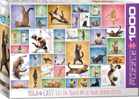 Eurographics – Yoga-Katzen [Yoga-Katzen] – 1000 Teile 68×48 cm (B×H) – Puzzle