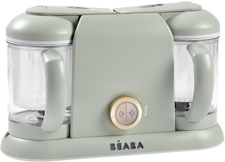 Béaba babycook® duo – 4-in-1-Babynahrungsmaschine – XXL-Kapazität – Dämpfen, Mixen, Auftauen, Erhitzen – 2200 ml – Nebelgrün
