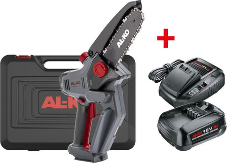 Al-ko csm 1812 kit (set met batterij en lader) - 18v accu mini kettingzaag - compatibel met bosch 18v