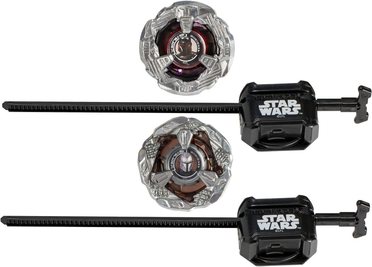 Beyblade X und Star Wars Kollaboration, The Mandalorian 3-60f vs. Moff Gideon 3-80n, Multipack-Set, ab 8 Jahren