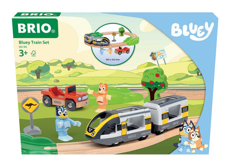 Brio world bluey treinset met bluey en bingo - houten treinbaan - 15-delig - vanaf 3 jaar - complete treinset, zelfstandig speelbaar