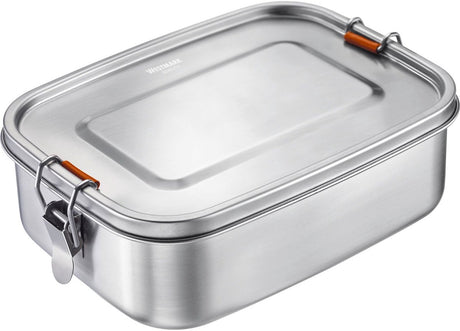 Westmark lunchbox, inhoud: 1500 ml, met siliconen afdichtring, inzetbare scheidingswand, roestvrij staal siliconen, viva maxi, zilver, 23592270