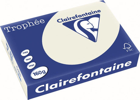 Clairefontaine trophée pastel a4 parelgrijs 160 g 250 vel