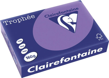 Clairefontaine Trophäe intensiv, farbiges Papier, A4, 160 g, 250 Blatt, violett