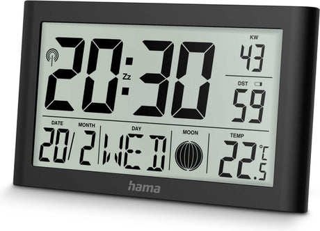 Hama Wanduhr - Martinique - funkgesteuert - Thermo-Hygrometer - Schwarz