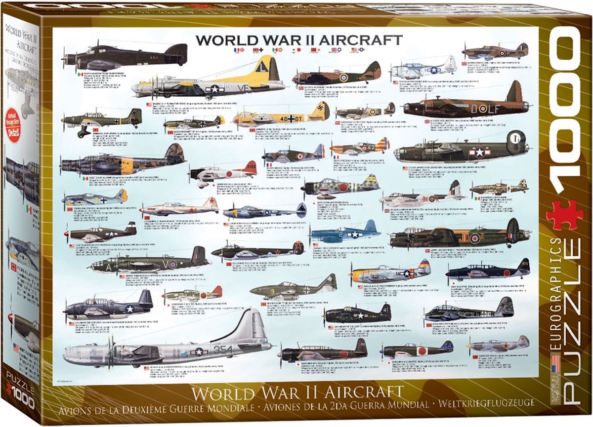 Eurographics – Flugzeuge aus dem Zweiten Weltkrieg [Flugzeuge aus dem Zweiten Weltkrieg] – 1000 Teile 68×48cm (B×H) – Puzzle