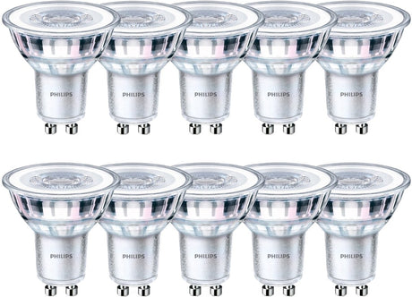 Philips led energiezuinige spot - 50 w - gu10 - warmwit licht - 10 stuks - bespaar op energiekosten