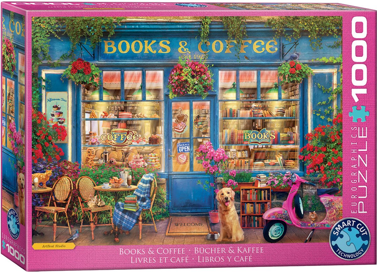 Eurographics – Bücher Kaffee [Bücher Kaffee] – Artbeat Studio – 1000 Teile 68 x 48 cm (B x H) – Puzzle