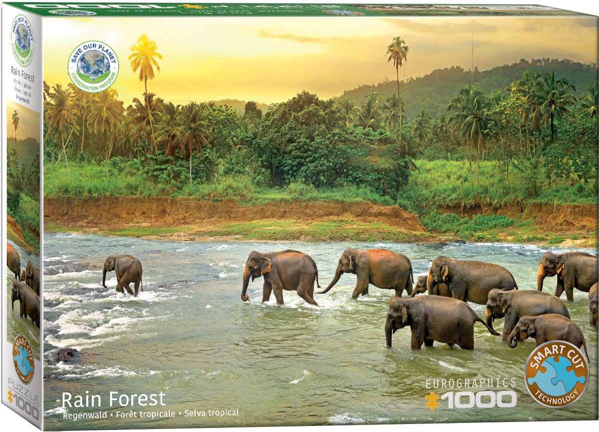 Eurographics – Rette den Planeten! Regenwald [Rette den Planeten! Regenwald] – 1000 Teile 68×48cm (B×H) – Puzzle