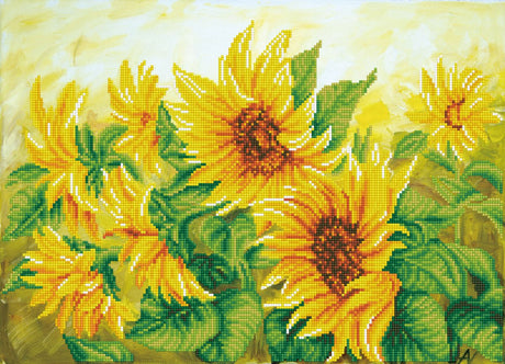 Diamond dotz® - Diamond Painting Erwachsene - Blumen - Sonnenblumen 41 x 57cm - runde Steine - Komplettpaket