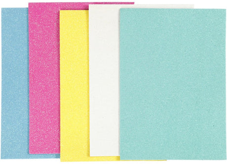 Creativ Company CC Eva-Schaum Glitzer Pastell A5 2 mm 5 Blatt