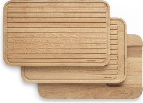 Brabantia Profilholz-Schneidebretter – Schneidebrett-Set 3-teilig