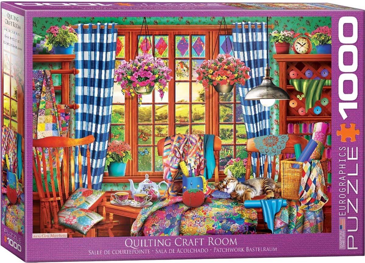 Eurographics – Quiltstudio [Quilting-Bastelraum] – 1000 Teile 68×48cm (B×H) – Puzzle