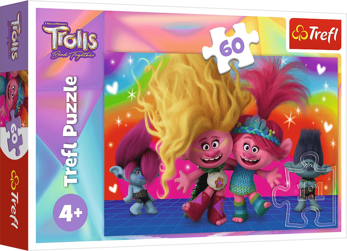 Trefl-Puzzle - 60 Teile - Friendly Trolls Universal Trolls 3.