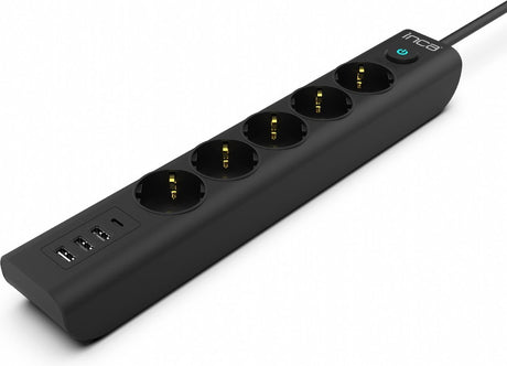 Inca Basicteq: Steckdosenleiste IPW-44TU. 5x Schutzkontaktstecker (insgesamt), 3x USB A, 1x USB Typ-C (18,50 € inkl. Versandkosten bei basicteq)