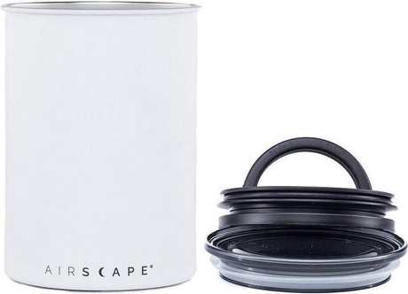 Planetendesign – Airscape – Kaffeebohnen – Vorratsdosen – luftdicht – Kaffee – Stahl – mattweiß – 500 Gramm