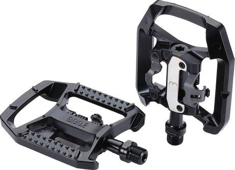 Bbb Cycling MTB-Pedale – Dualchoice – Kombinations-Fahrradpedale: SPD-Anti-Rutsch-Plattformpedal – SPD-Pedale inklusive Schuhplatten – Schwarz – bpd-61