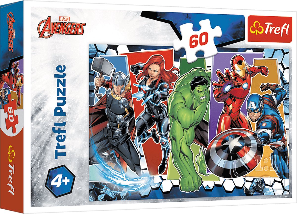 Trefl Puzzle Marvel Avengers 60 Teile Superhelden aus Pappe.