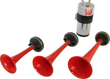 Carpoint-Lufthupe – Tour-de-France-Melodie – 3 Lufthupen, elektronischer Kompressor sowie Montage- und Anschlussmaterial – 12 Volt – 117 dB