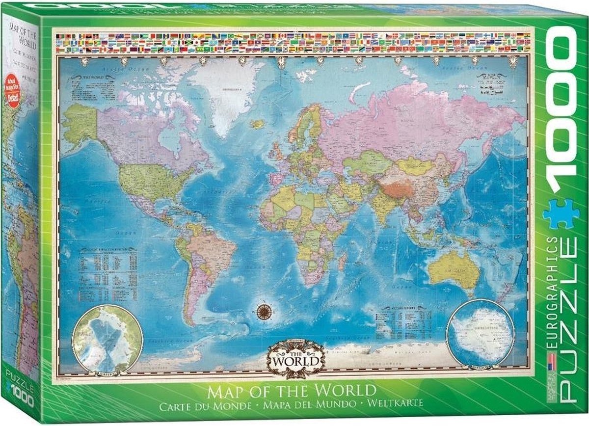 Eurographics - Weltkarte [Weltkarte] - 1000 Teile 68×48cm (B×H) – Puzzle