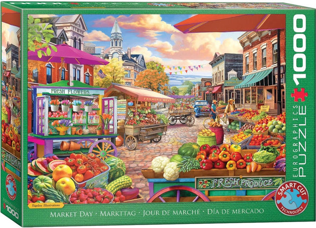 Eurographics - marktdag [market day] - bigelow illustrations - 1000 stukjes 68×48cm (b×h) - legpuzzel