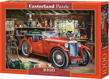 Castorland vintage garage - puzzel - 1.000 stukjes – satijnen afwerking – perfecte pasvorm – europese kwaliteit