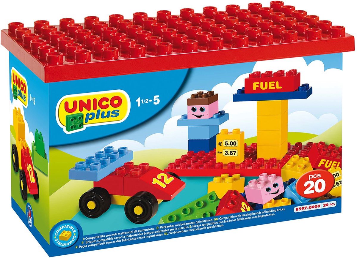 Unico -Set mit Gebäudeplatte, 20dlg