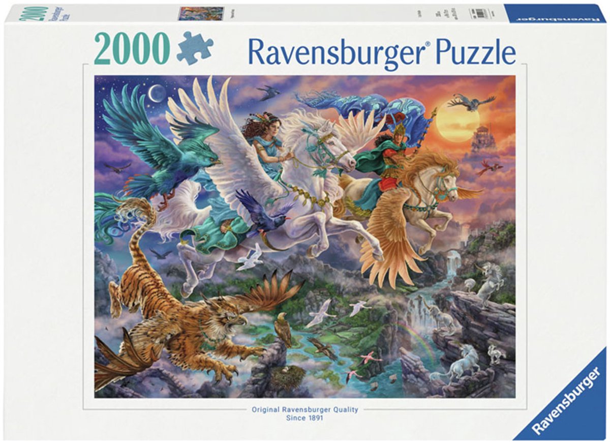 Ravensburger Puzzle mit Pegasus in der Luft, 2000 Teile.