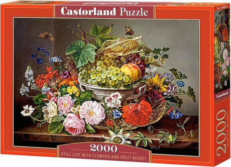 Castorland-Stillleben mit Blumen und Obstkorb – Puzzle – 2.000 Teile – Satin-Finish – perfekte Passform – europäische Qualität