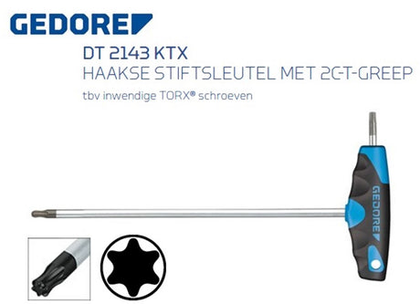 Gedore 2c t-greep stiftsleutel t30