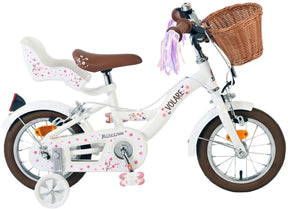 Volare Blossom Children's Bicycle - Mädchen - 12 Zoll - Weiß - Zwei Handbremsen