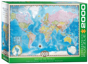 Eurographics - Weltkarte [Weltkarte] - 2000 Teile 97×68cm (B×H) – Familienpuzzle