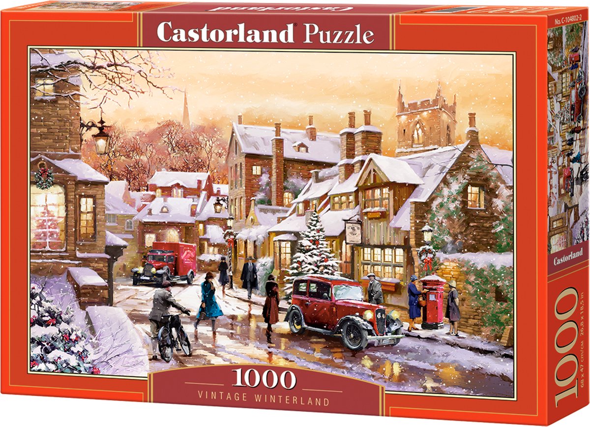 Castorland vintage winterland – puzzel – 1.000 stukjes – satijnen afwerking – perfecte pasvorm – europese kwaliteit