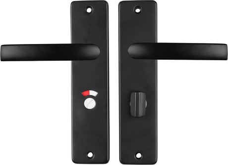 Starx Türgriff schwarz – Türbeschlag – Türschild mit WC-Verschluss (wc57 – 5) – Türgriffblock
