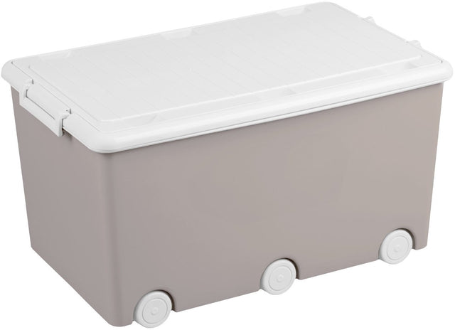 Tega baby multifunctionele opbergbox met deksel - opbergdoos - stapelbaar - linen