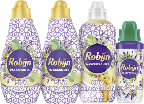 Robijn Perfect Match - Spa Sensation - 4 Stück - 2x Waschmittel + 1 Weichspüler + 1 Waschparfüm - Vorteilspack