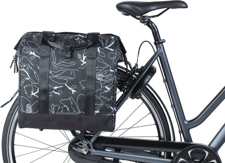Basil Grand Flower Fiethopper - Schwarzes Wasser -Dispst -Beutel mit Laptop -Box - 23l