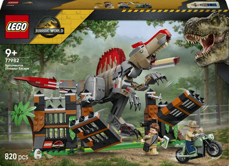Lego jurassic world spinosaurus ontsnapping dinosaurus speelgoed voor kinderen 77982