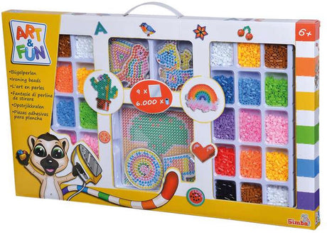 Simba - Bügelperlen - Kunstspaß 6000 Bügelperlen - Set mit Steckbrett - verschiedene Farben
