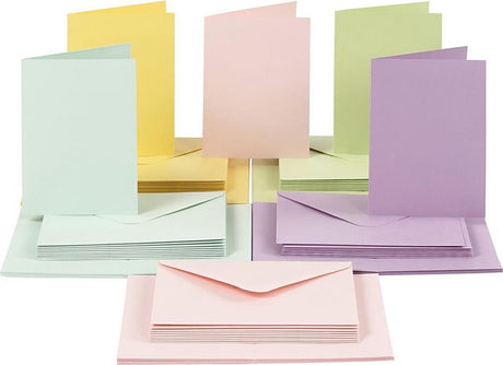 Kreativunternehmen https: www.cchobby.nl Cards-and-envelopes-size-card-10-5x15-cm-size-envelope-11-5x16-5-cm-110-220-pastelcolours-50-set-1-box