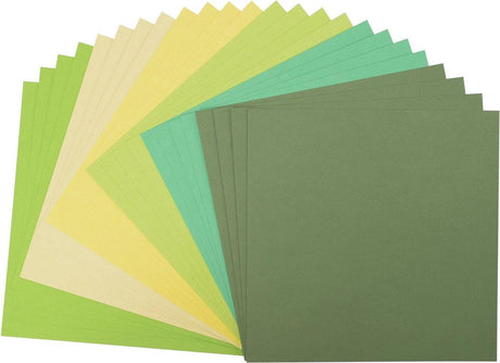 Vaessen Creative-Karton – Grün – 30,5 x 30,5 cm – 24 Blatt – Struktur – 216 g