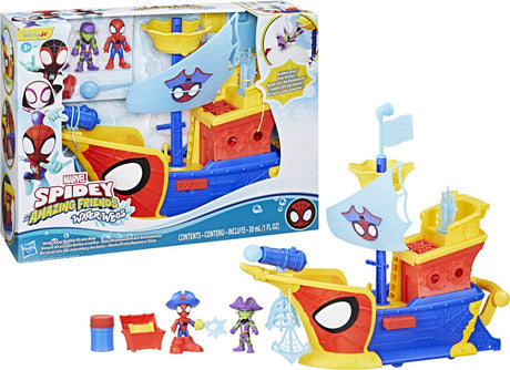 Hasbro Spidey Water-Webs Ahoi Piratenschiff mit Blasen – inkl. Blasengebläse