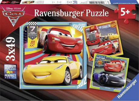 Ravensburger Puzzle Autos 3 Legenden der Rennstrecke – 3x49 Teile – Kinderpuzzle