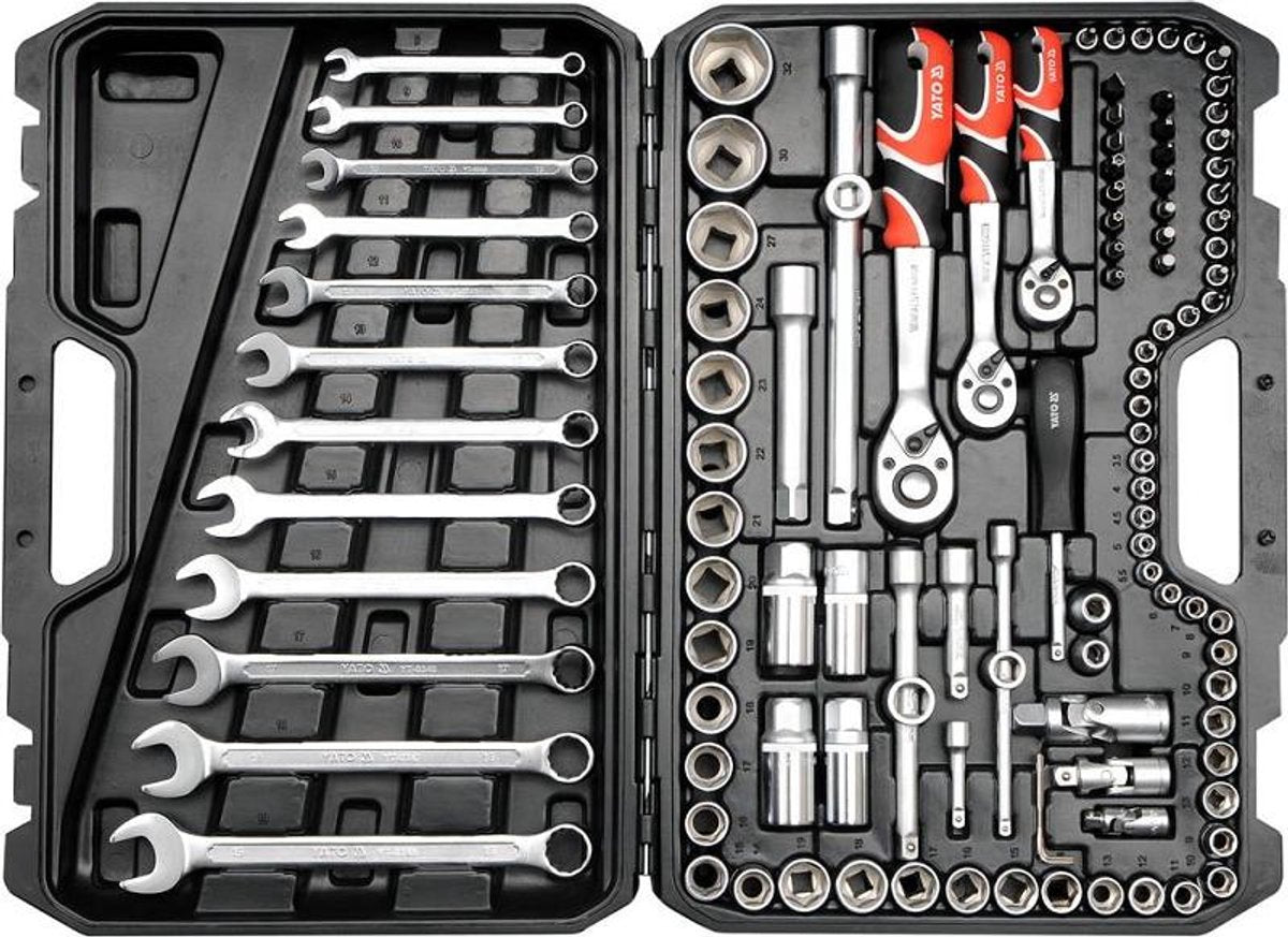 Yato yt-38831 - dopsleutelset - 111 stuks - chroom-vanadiumstaal - ergonomische handgreep