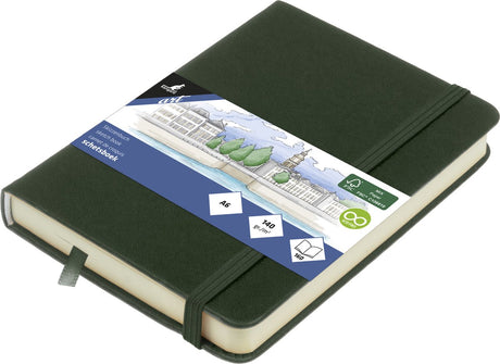 Kangaro-Skizzenbuch – A6 – Waldgrün – PU-Hardcover – mit Gummiband und Leseband