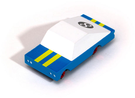 Candylab Toys Candycar World: Racer Blue #8 (F830) 8,9x4,1x3cm, Holzdruckguss, magnetisch, in Geschenkbox, 3+