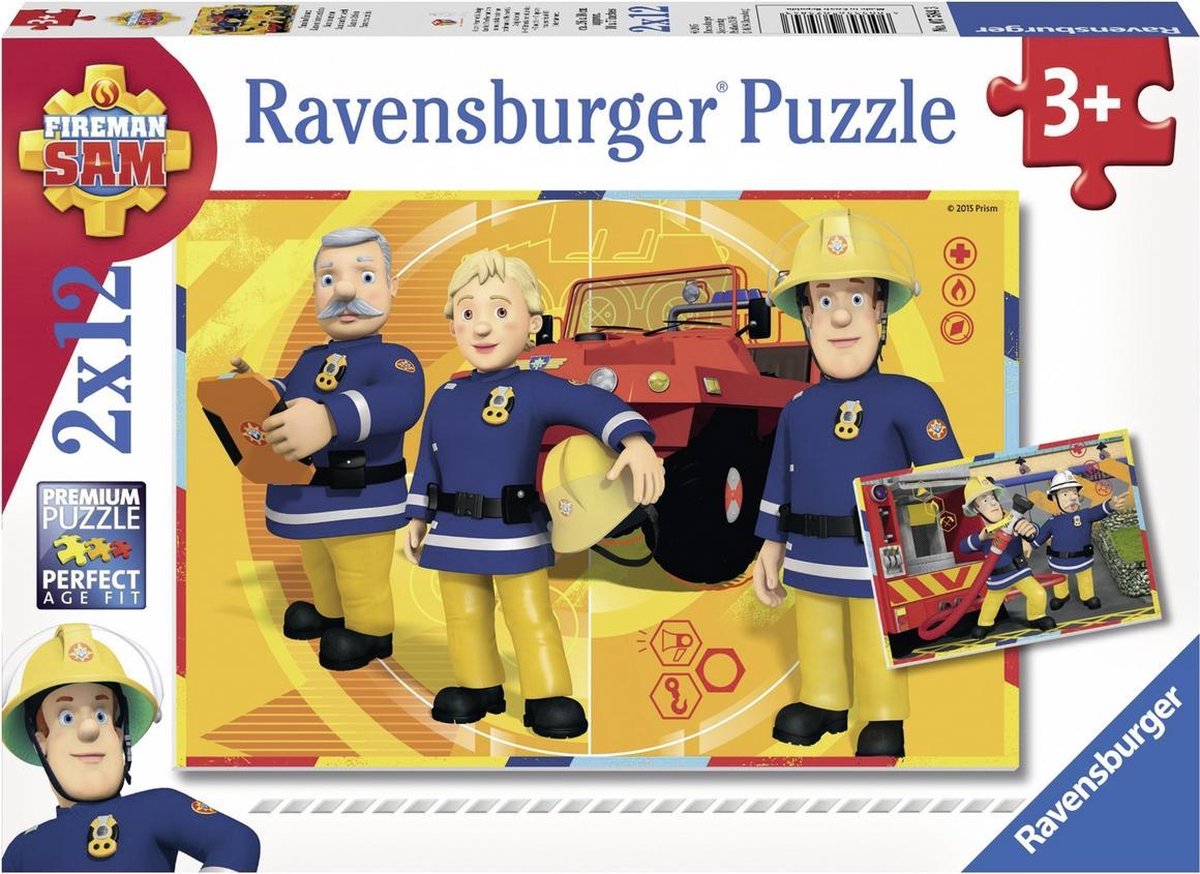 Ravensburger Puzzle Feuerwehrmann Sam bei der Arbeit – 2x12 Teile – Kinderpuzzle
